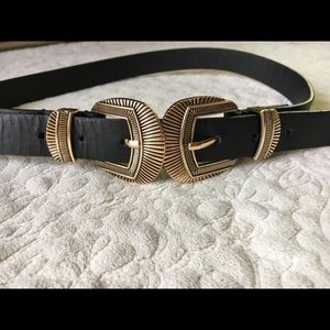 Tobi Double Buckle Gold Belt NWOT